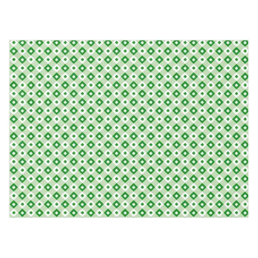 Cute Simple St Patrick's Lucky Clover Green Pset Tafelkleed (Voorkant (Horizontaal))
