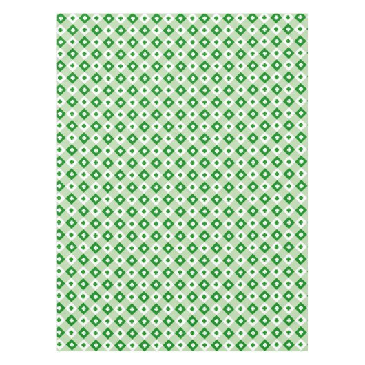 Cute Simple St Patrick's Lucky Clover Green Pset Tafelkleed (Voorkant)