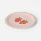 Cute Simple Strawberry Papieren Bord | 1e Verjaard (Gekanteld)