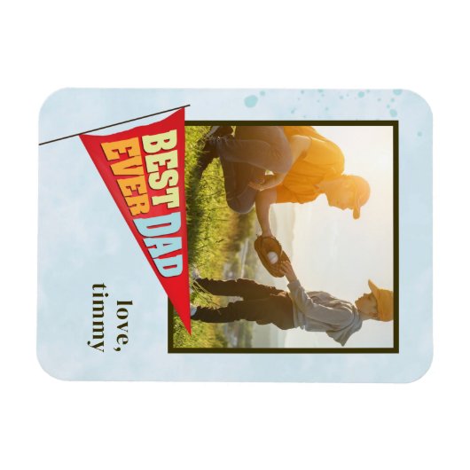 Cute Simple Vaderdag Pennant Best Ever Pap Magneet (Horizontaal)