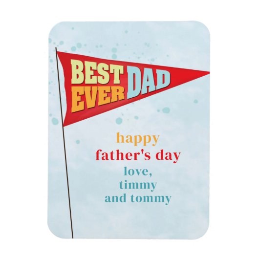 Cute Simple Vaderdag Pennant Best Ever Pap Magneet (Verticaal)