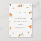 Cute Sinaasappel Floral Boho Botanical Wedding Det Informatiekaartje (Voorkant)