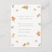 Cute Sinaasappel Floral Boho Botanical Wedding RSV Informatiekaartje (Voorkant)