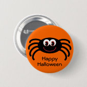 Cute Sinaasappel Halloween Spider Button (Voorkant /achterkant)