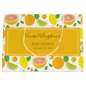 Cute Sinaasappel Lemon Citrus Fruit Baby shower Groot Cadeauzakje (Voorkant)
