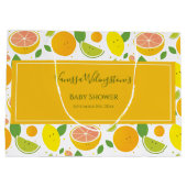 Cute Sinaasappel Lemon Citrus Fruit Baby shower Groot Cadeauzakje (Achterkant)