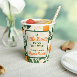 Cute Sinaasappel Thema Baby Shower Papieren Bekers
