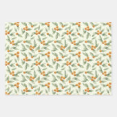 Cute Sinaasappels en Green Leaves Pattern Inpakpapier Vel (Voorkant)