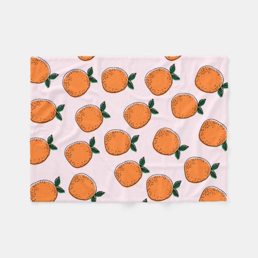 Cute Sinaasappels Fleece Blanket (Voorkant (Horizontaal))