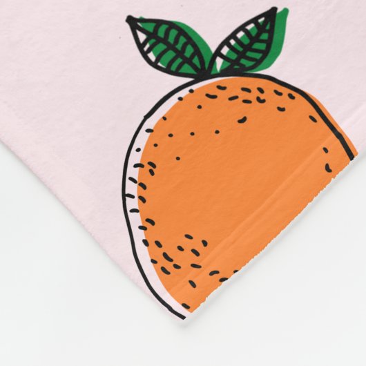 Cute Sinaasappels Fleece Blanket (Hoek)