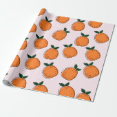 Cute Sinaasappels Wrapping Paper Cadeaupapier (Uitgerold)