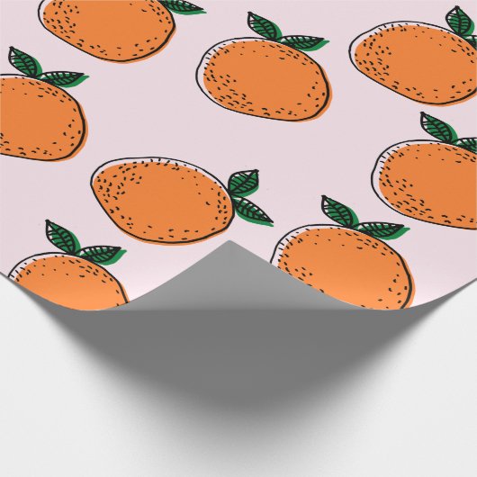Cute Sinaasappels Wrapping Paper Cadeaupapier (Hoek)