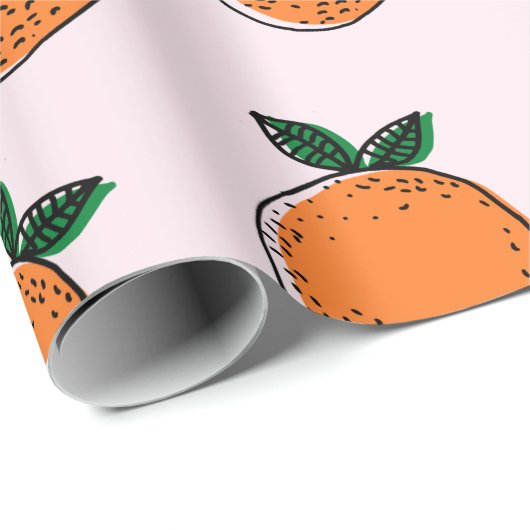 Cute Sinaasappels Wrapping Paper Cadeaupapier (Rol Hoek)