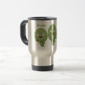 Cute singing artichokes vegetable cartoon reisbeker (Voorkant links)