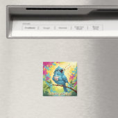 Cute Singing Blue Bird Magnet (Insitu (Vaatwasser))