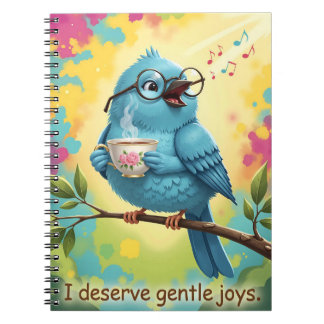 Cute Singing Blue Bird Spiral Photo Notebook   Notitieboek