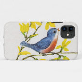 Cute Singing Blue Bird Tree Branch Case-Mate iPhone Case (Achterkant (horizontaal))