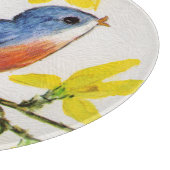 Cute Singing Blue Bird Tree Branch Snijplank (Hoek)