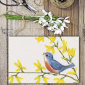 Cute Singing Blue Bird Tree Branch Tissuepapier