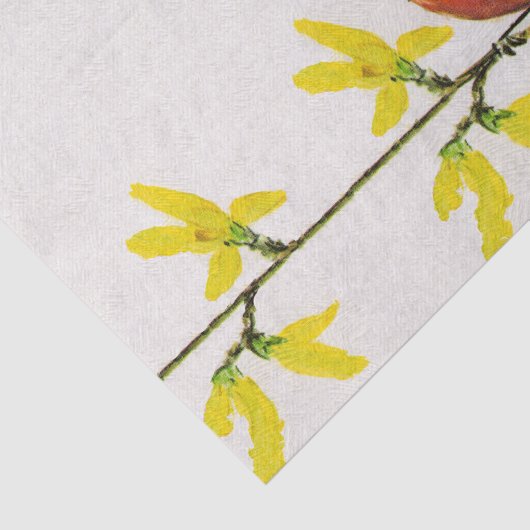 Cute Singing Blue Bird Tree Branch Tissuepapier (Detail)