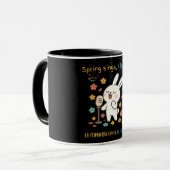 Cute Singing Bunny Spring Mug Mok (Voorkant links)
