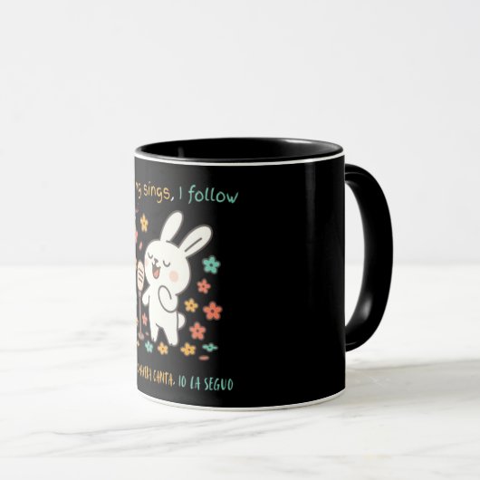 Cute Singing Bunny Spring Mug Mok (Voorkant rechts)