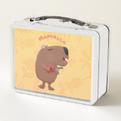 Cute singing capybara ukulele cartoon (Achterkant)