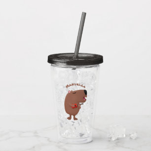 Cute singing capybara ukulele cartoon acryl drinkbeker