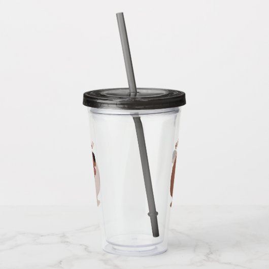 Cute singing capybara ukulele cartoon acryl drinkbeker (Links)