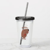 Cute singing capybara ukulele cartoon acryl drinkbeker (Achterkant)