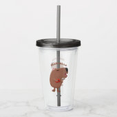 Cute singing capybara ukulele cartoon acryl drinkbeker (Voorkant)