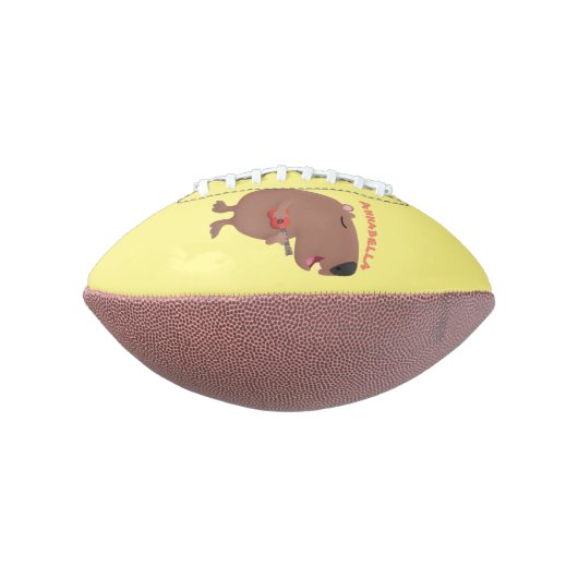 Cute singing capybara ukulele cartoon american football (Gedraaid 90)