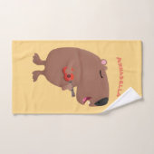 Cute singing capybara ukulele cartoon bad handdoek (Handdoek)