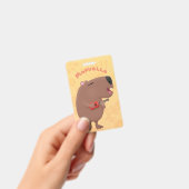 Cute singing capybara ukulele cartoon badge (Handheld)
