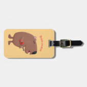 Cute singing capybara ukulele cartoon bagagelabel (Voorkant horizontaal)