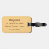 Cute singing capybara ukulele cartoon bagagelabel (Achterkant horizontaal)