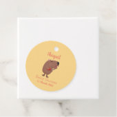 Cute singing capybara ukulele cartoon bedankjes labels (In situ)