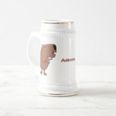 Cute singing capybara ukulele cartoon bierpul (Voorkant links)