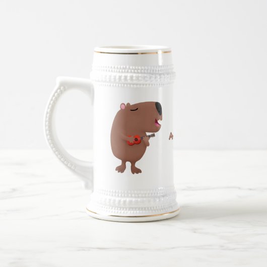 Cute singing capybara ukulele cartoon bierpul (Links)
