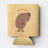 Cute singing capybara ukulele cartoon blikjeskoeler (Achterkant)
