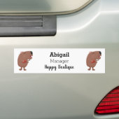Cute singing capybara ukulele cartoon bumpersticker (Op auto)