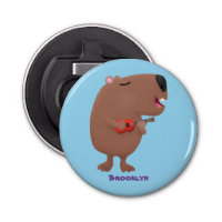 Cute singing capybara ukulele cartoon