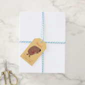 Cute singing capybara ukulele cartoon cadeaulabel (Met Touw)