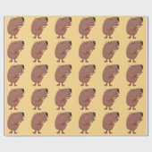 Cute singing capybara ukulele cartoon cadeaupapier (Vlak)