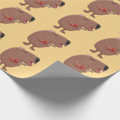Cute singing capybara ukulele cartoon cadeaupapier (Hoek)