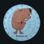 Cute singing capybara ukulele cartoon dartbord<br><div class="desc">Dit gelukkige capybara zingt en speelt de ukulele. Ontworpen in de stijl van de leuke cartoon illustratie.</div>