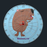 Cute singing capybara ukulele cartoon dartbord<br><div class="desc">Dit gelukkige capybara zingt en speelt de ukulele. Ontworpen in de stijl van de leuke cartoon illustratie.</div>