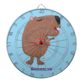 Cute singing capybara ukulele cartoon dartbord (Voorkant)