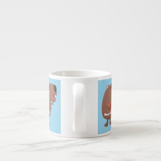 Cute singing capybara ukulele cartoon espresso kop (Achterkant)