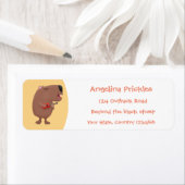 Cute singing capybara ukulele cartoon etiket (Insitu)